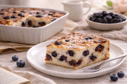 Запеканка с черникой и черносливом