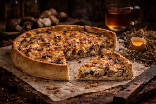 Пирог с курицей и грибами мини
