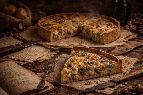 Пирог с картофелем и грибами мини