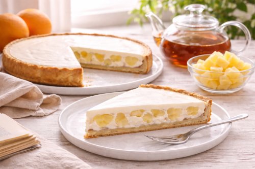 Пирог с ананасом и творожным сыром мини