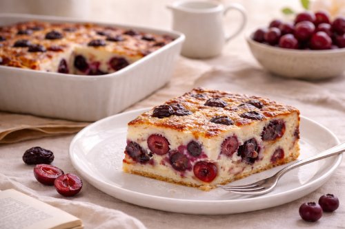 Запеканка с вишней и черносливом