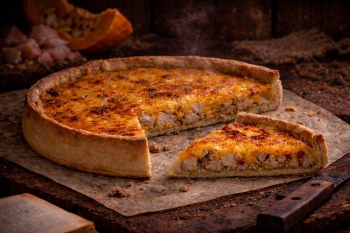 Пирог с курицей и тыквой мини